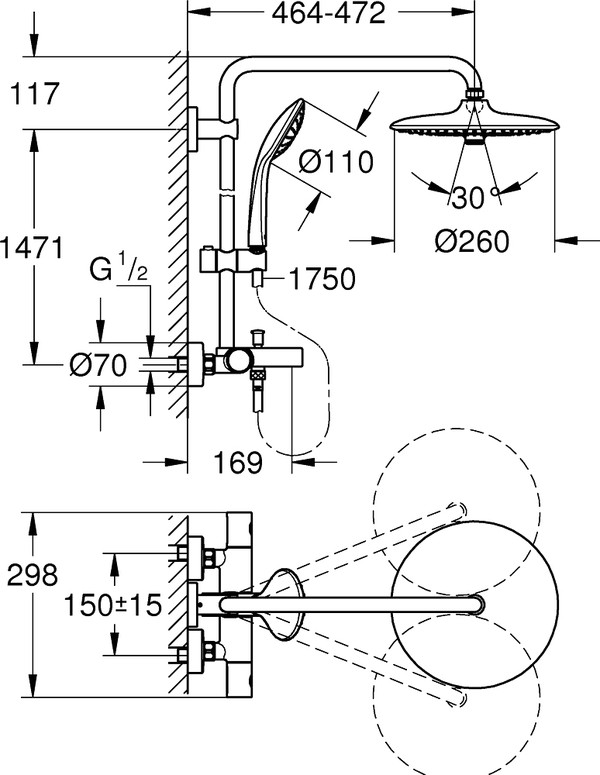 Душевая стойка Grohe Euphoria 27475001