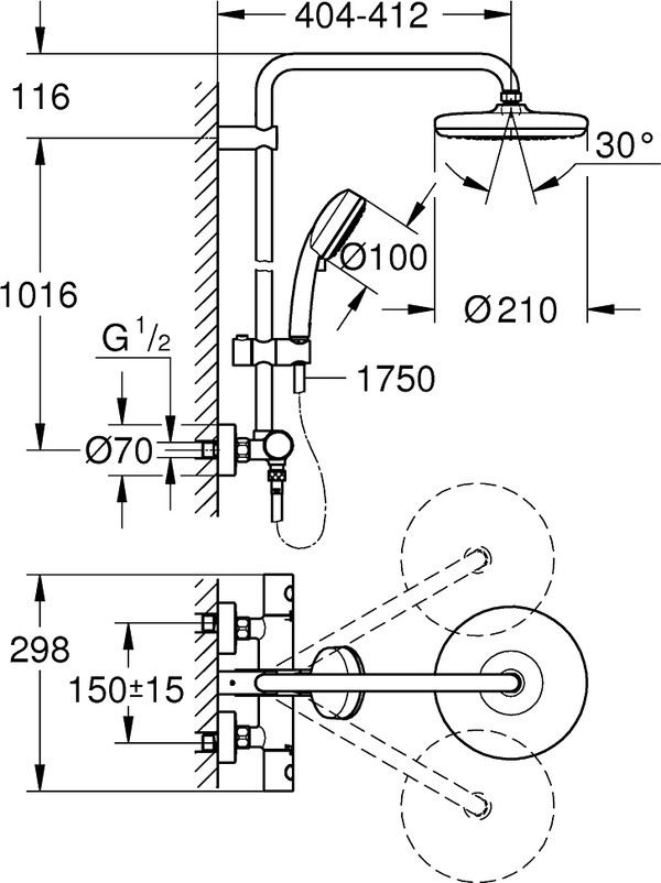 Душевая стойка Grohe Tempesta Cosmopolitan 27922001