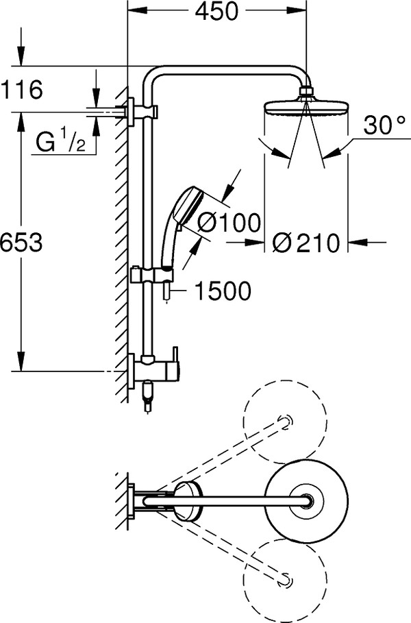 Душевая стойка Grohe Tempesta Retro-fit 26190001