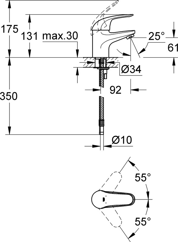 Душевой комплект Grohe Euroeco 124428