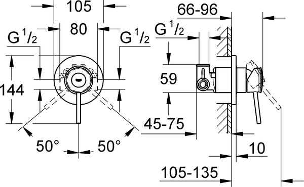 Душевой комплект Grohe BauClassic 124434