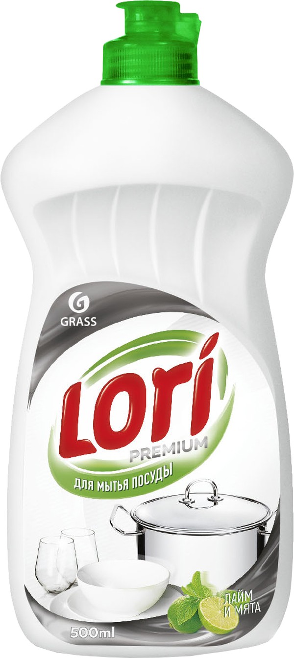 Средство для мытья посуды Grass Lori Premium лайм и мята, 500 мл