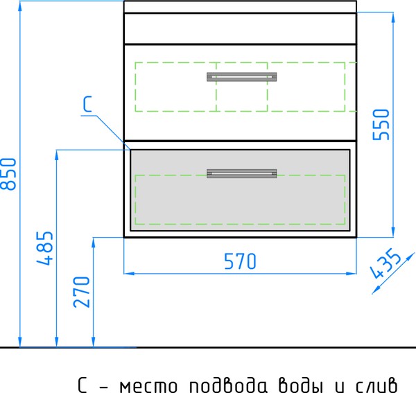 Тумба с раковиной Style Line Лотос 60 Plus подвесная, шелк зебрано