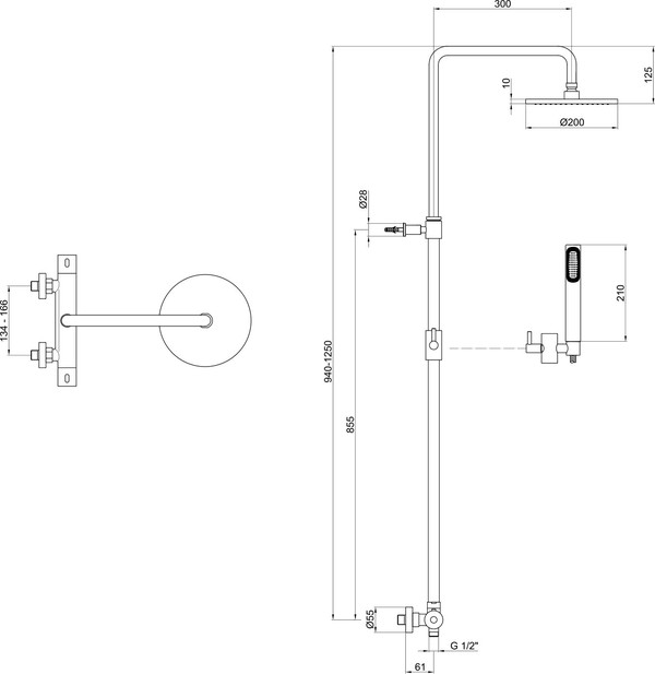 Душевая стойка Webert Elio EL980507015METAL хром