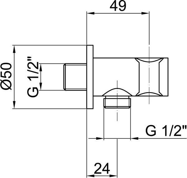 Шланговое подключение Webert Comfort AC0478015 с держателем для душа, хром