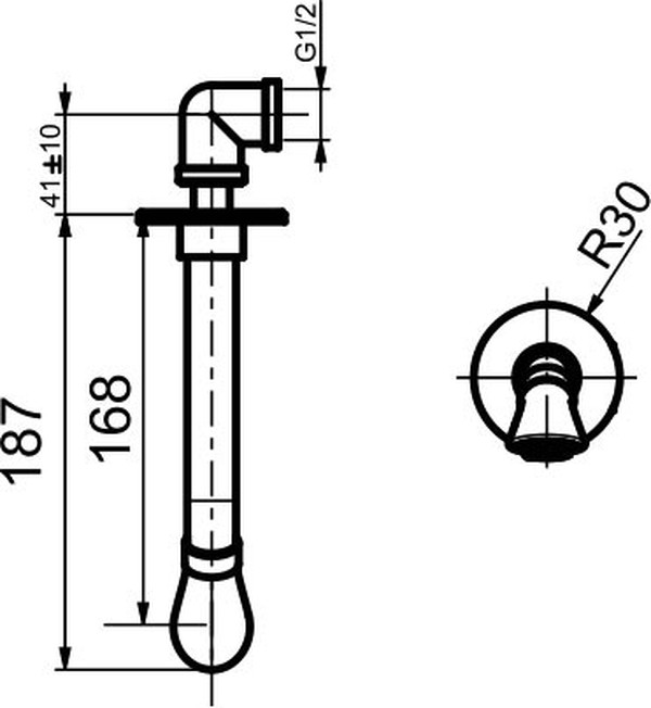 Излив Webert Opera AC0983985 для ванны, графит