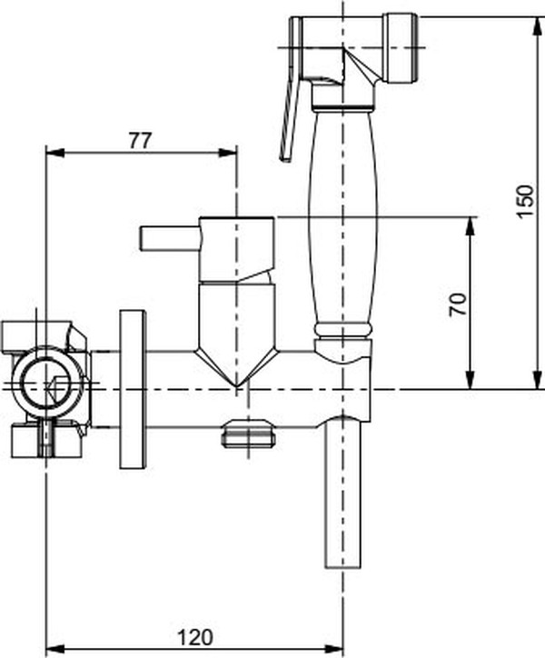 Гигиенический душ Webert EL870301015Metal со смесителем, хром