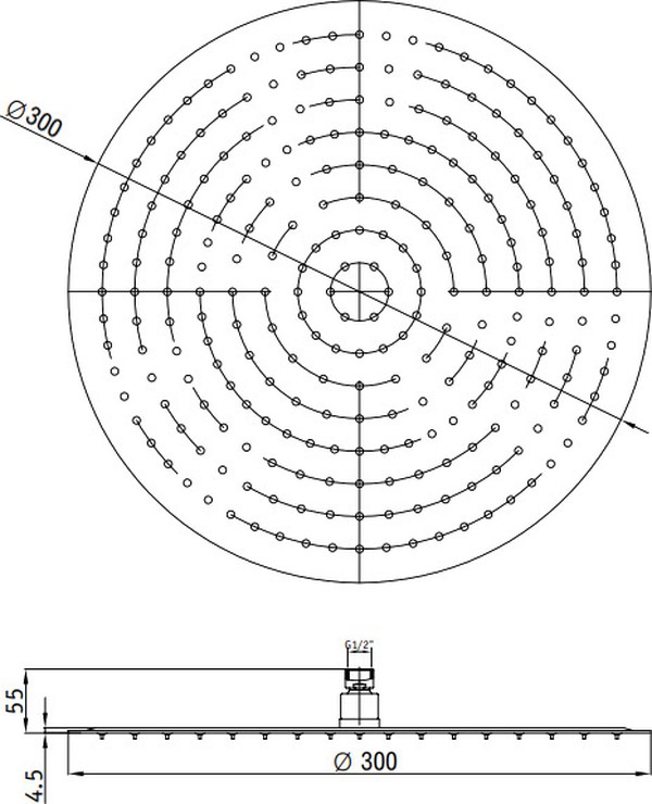 Верхний душ RGW Shower Panels SP-81-30