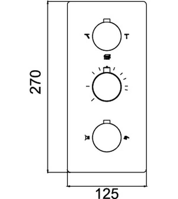 Термостат RGW Shower Panels SP-41-03 С ВНУТРЕННЕЙ ЧАСТЬЮ, для душа хром 4-6 режимов, артикул 21140541-31