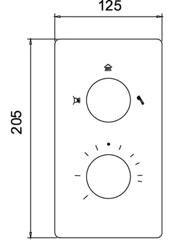 Термостат RGW Shower Panels SP-42-01 С ВНУТРЕННЕЙ ЧАСТЬЮ, для душа