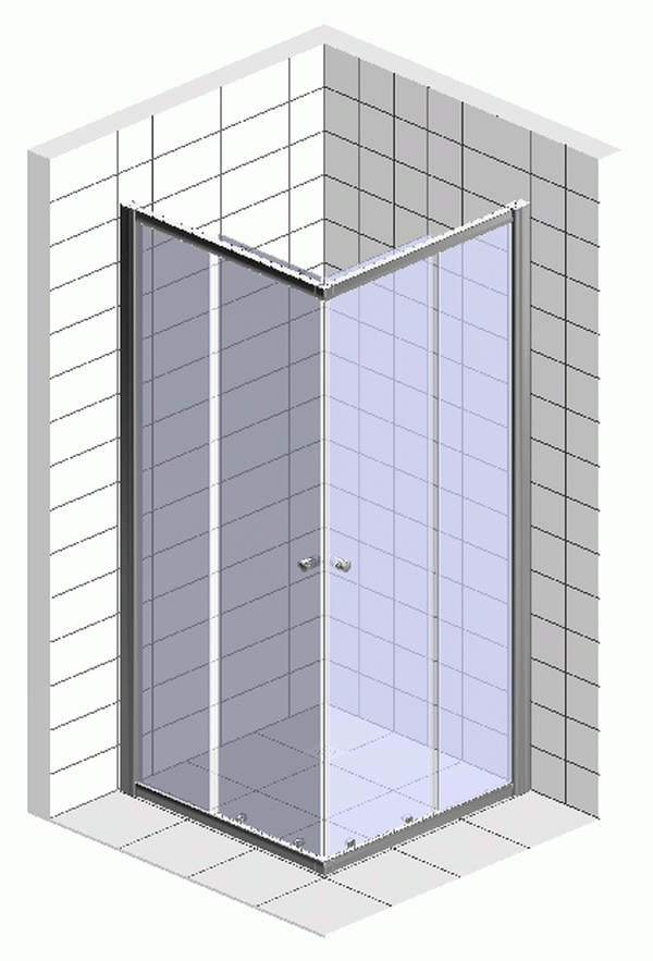 Душевой уголок Vegas Glass ZA-F 110*100 01 02 профиль белый, стекло шиншилла