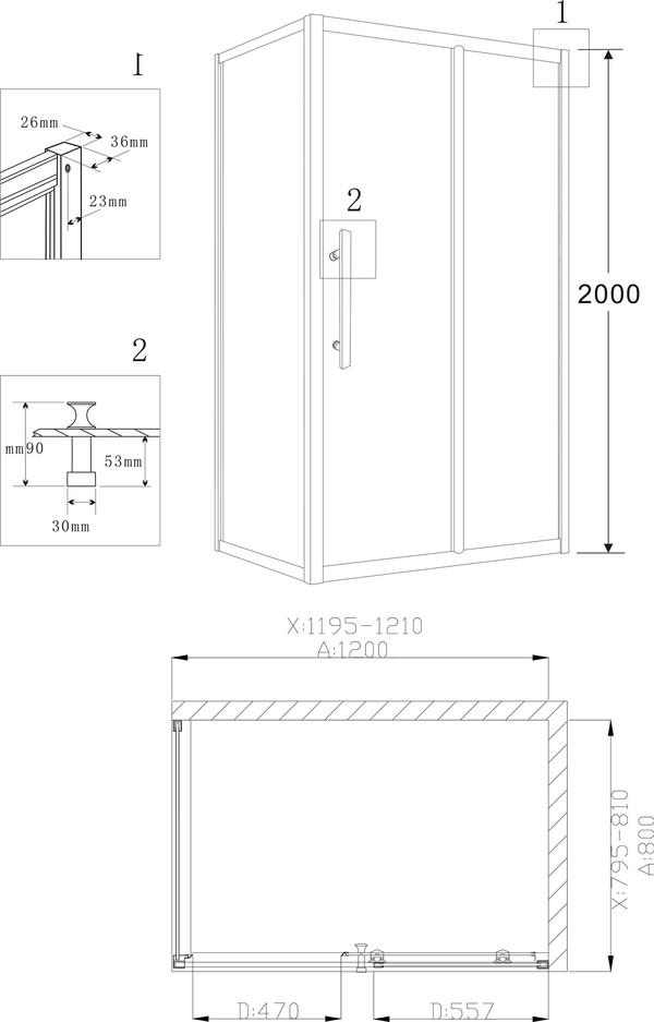 Душевой уголок Grossman Pragma PR-120RGQR