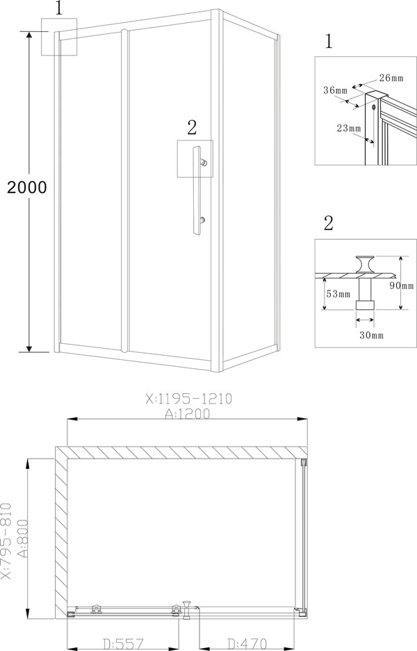 Душевой уголок Grossman Pragma PR-120GQL