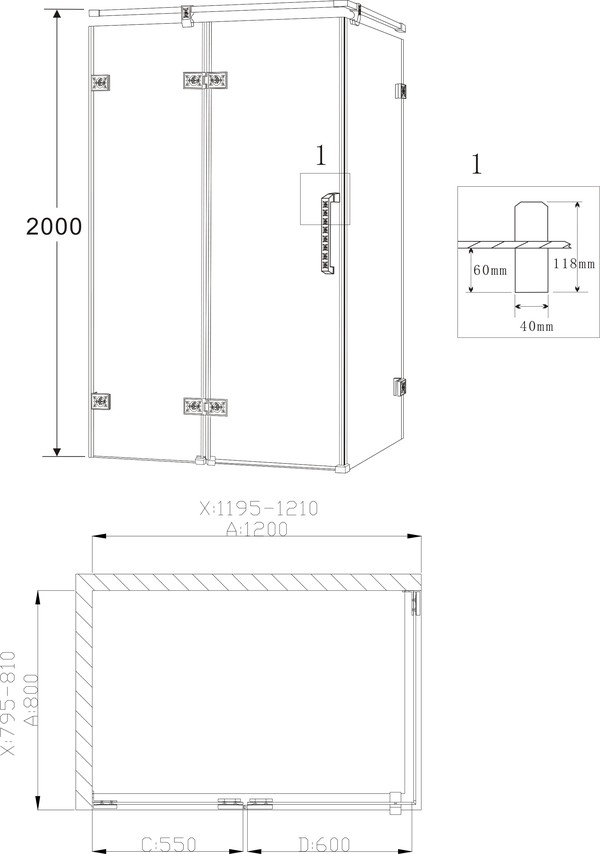 Душевой уголок Grossman Status ST-120RGQL