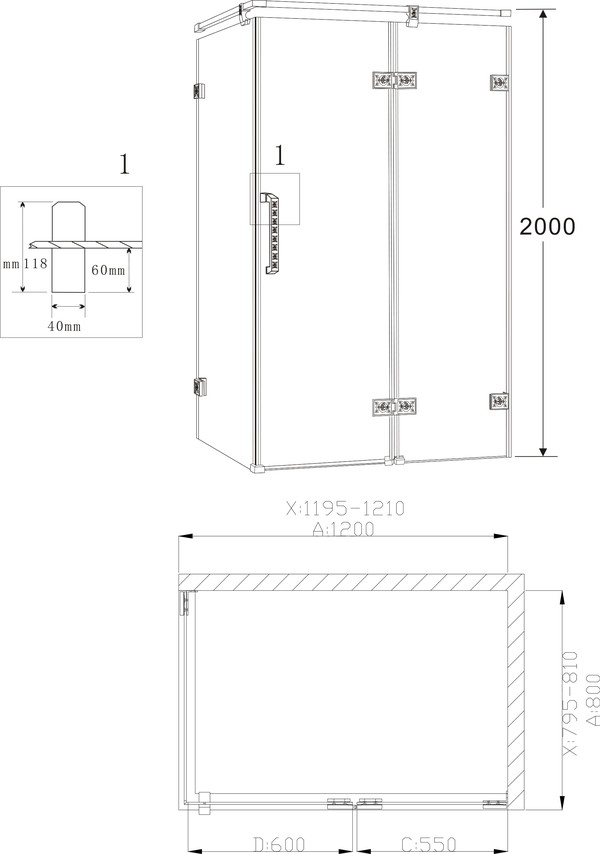 Душевой уголок Grossman Status ST-120RGQR