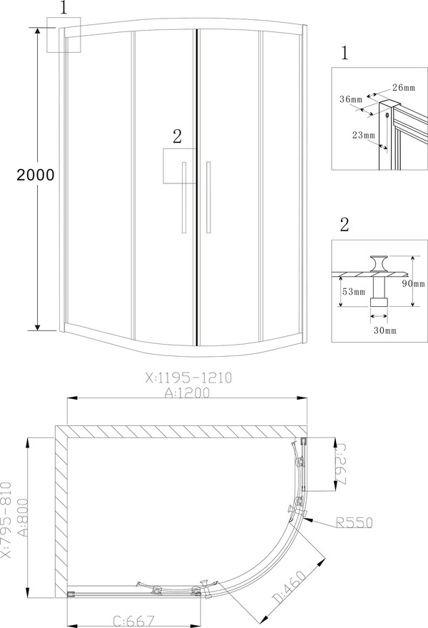 Душевой уголок Grossman Pragma PR-120SL