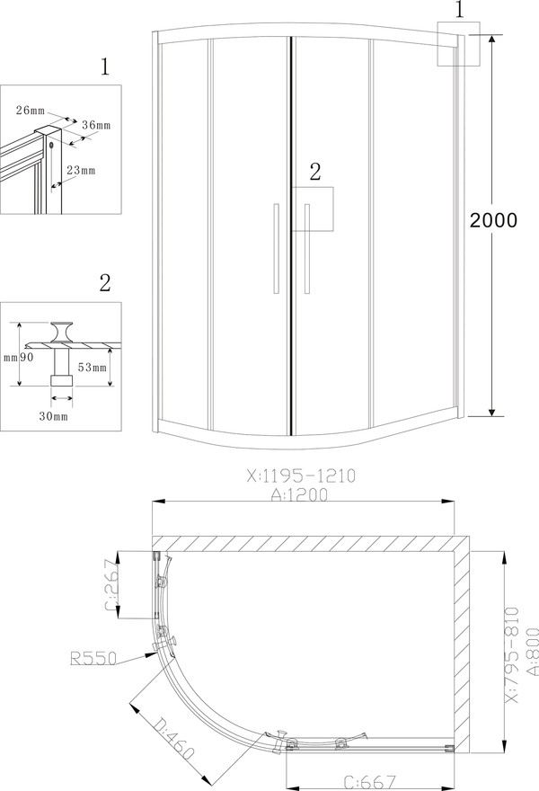 Душевой уголок Grossman Pragma PR-120SR