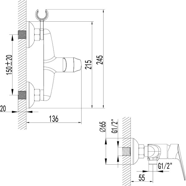 Смеситель Lemark Partner LM6559C для душа