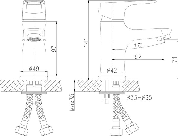 Смеситель Rossinka RS31 RS31-11 для раковины