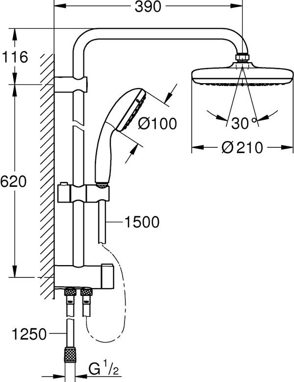 Душевая стойка Grohe New Tempesta System 26381001