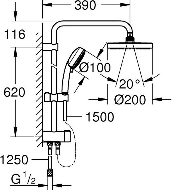 Душевая стойка Grohe New Tempesta Cosmopolitan 27394002