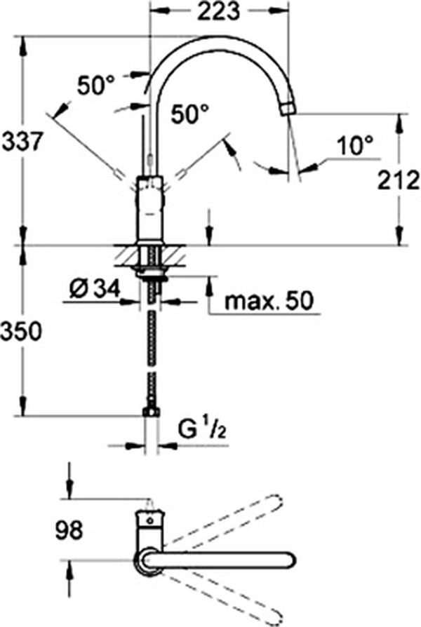 Комплект Мойка кухонная Grohe K400 31566SD0 + Смеситель Grohe BauClassic 31234000 для кухонной мойки