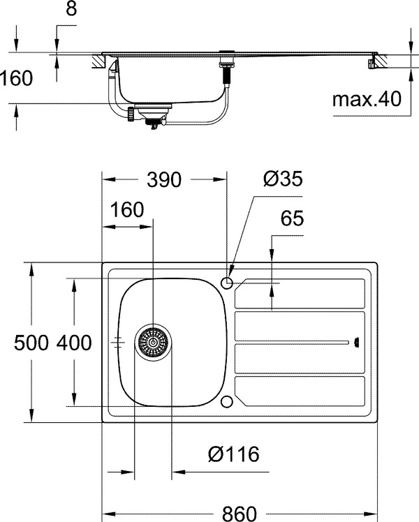 Мойка кухонная Grohe K200 31552SD0