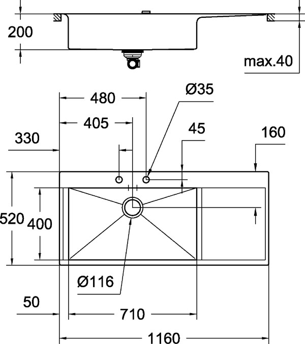 Мойка кухонная Grohe K1000 31581SD0