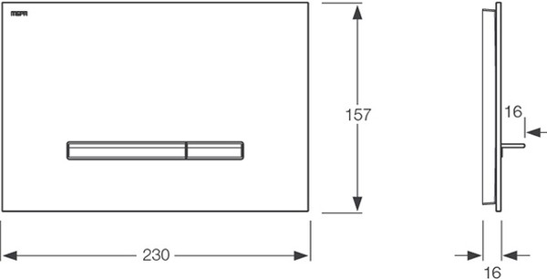 Кнопка смыва Mepa Sirius A 421740 белое стекло