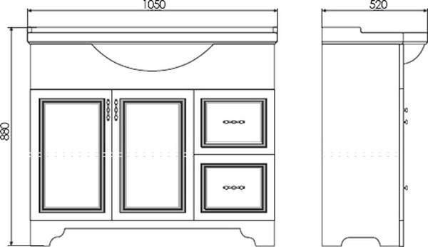 Тумба с раковиной Comforty Севилья 100 слоновая кость