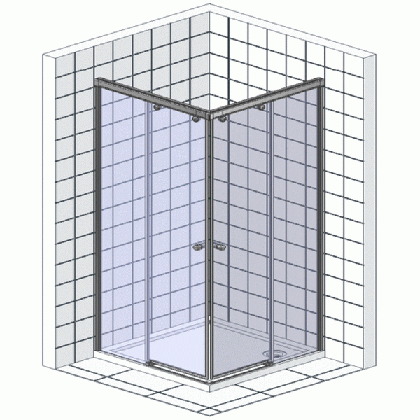 Душевой уголок De Aqua K8080OP-W 80х80, стекло прозрачное