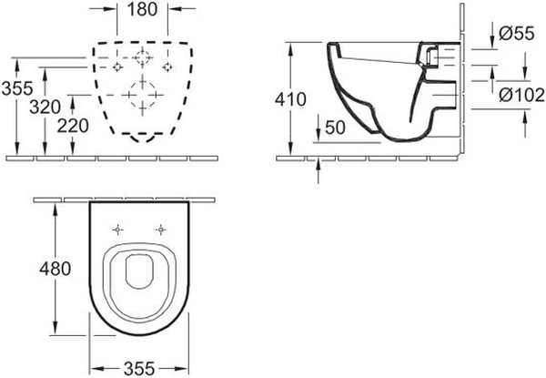 Унитаз подвесной Villeroy & Boch Verity Design 66181001 + 9M55S901