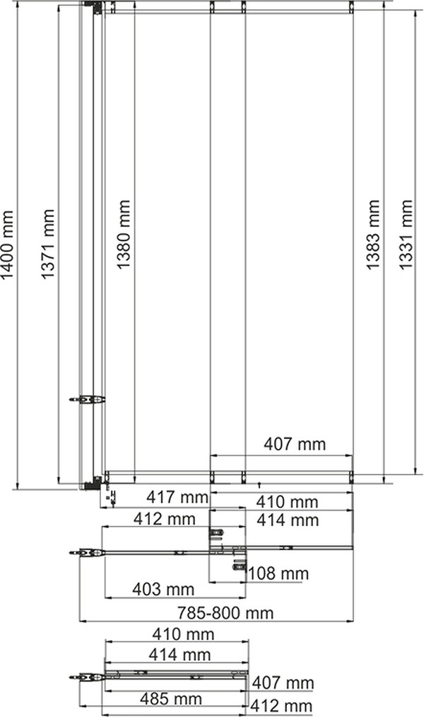 Шторка на ванну раздвижная  Wasserkraft Main 41S02-80 WasserSchutz