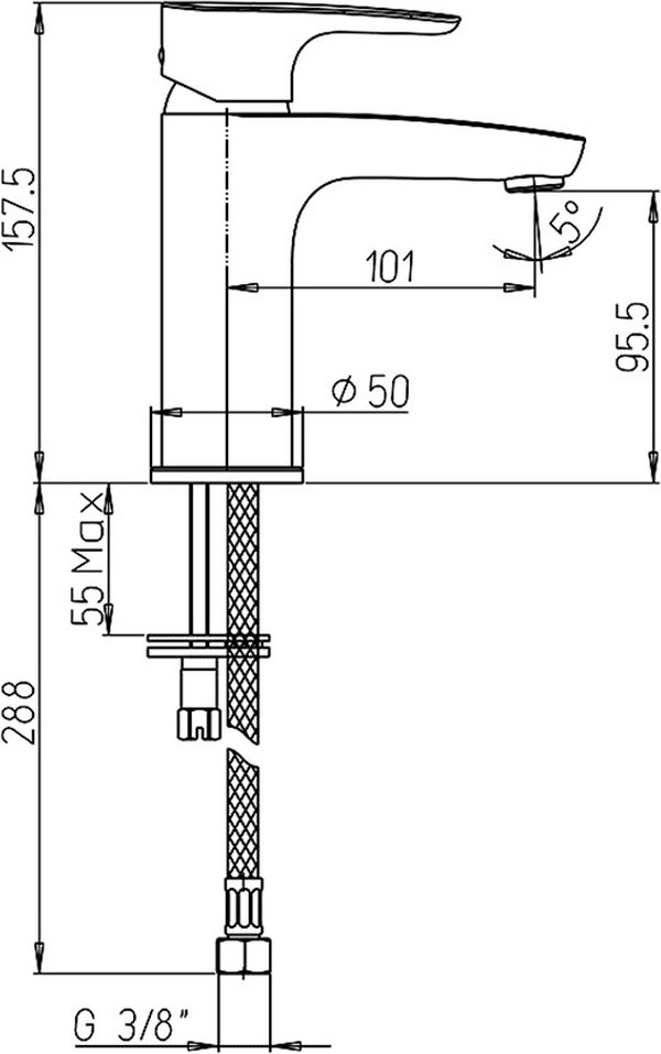 Смеситель Paini Parallel 47CR205LMKM для раковины