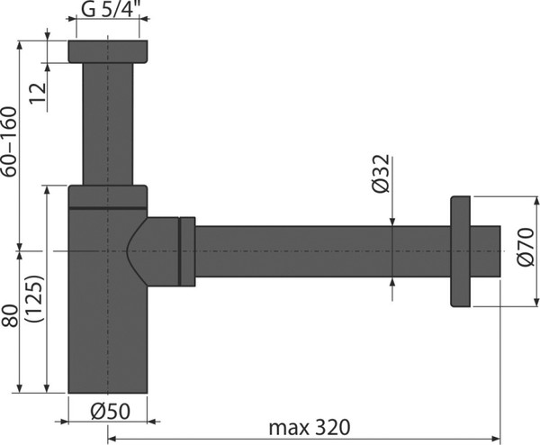 Сифон для раковины AlcaPlast A400 BLACK