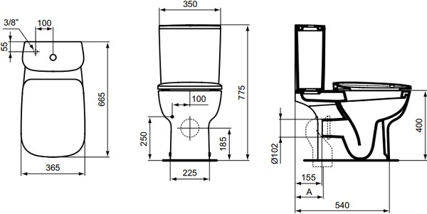 Унитаз-компакт Ideal Standard Esedra T283401