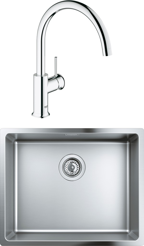 Комплект Мойка кухонная Grohe K700U 31574SD0 + Смеситель Grohe BauClassic 31234000 для кухонной мойки