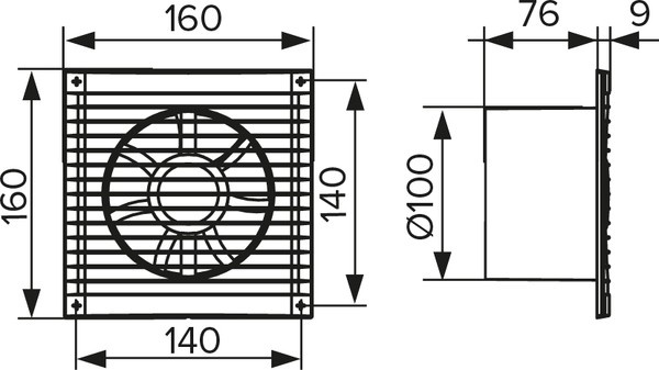 Вытяжной вентилятор Era E 100 S