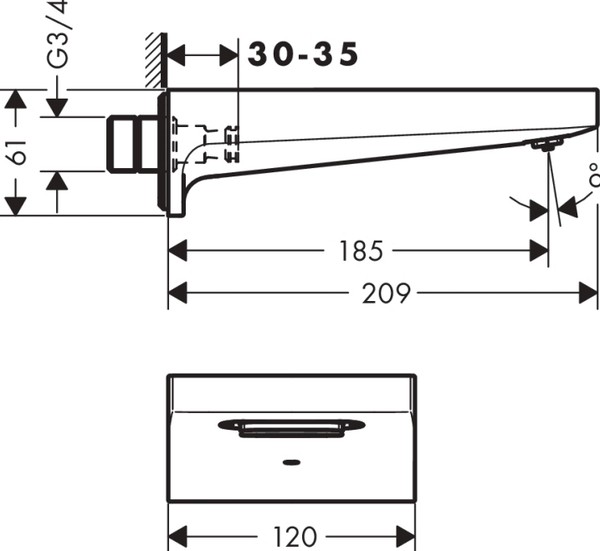 Излив Hansgrohe Metropol 32543000 для ванны