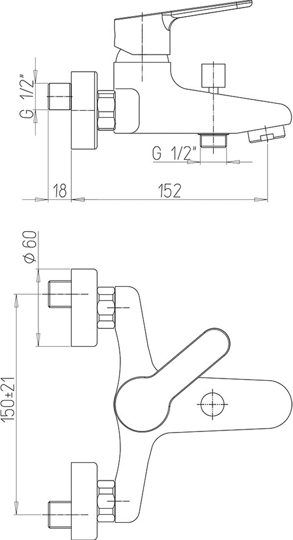 Смеситель Paini Unika 59CR111LMKM для ванны с душем