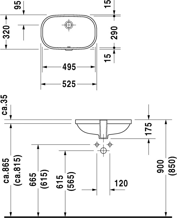 Комплект Смеситель Kludi Bozz 382440576 для раковины + Рукомойник Duravit D-Code 0338490000 встраиваемый