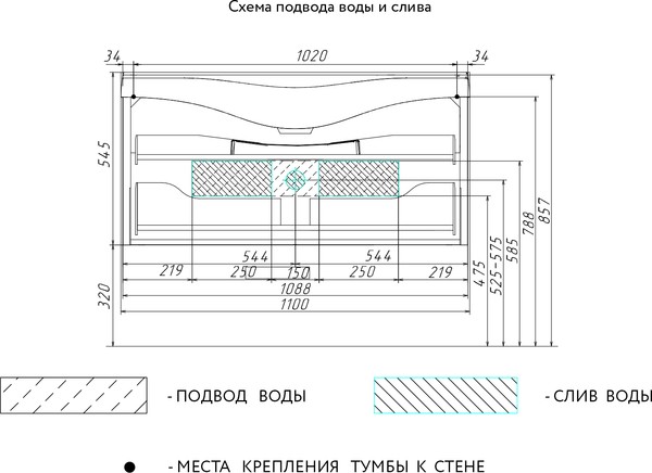 Мебель для ванной Aima Design Eclipse 110 white