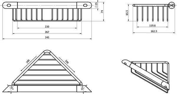 Поручень Black&White Swan SN-2155 с полкой