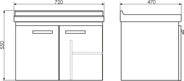 Тумба с раковиной Comforty Рига 70 дуб сонома