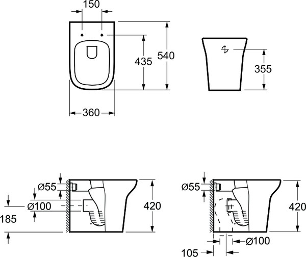 Унитаз приставной Grossman Classic GR-PR3012