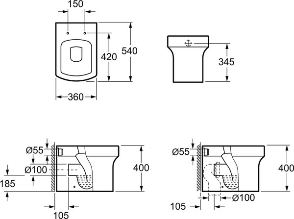 Унитаз приставной Grossman Status GR-PR3010