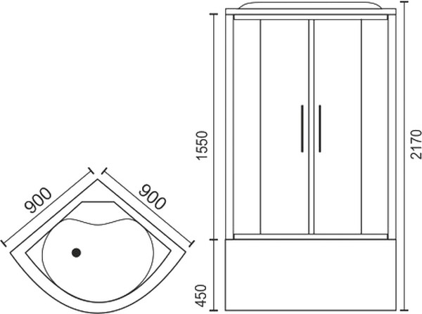 Душевая кабина Royal Bath RB 90BK6-WC-CH 90x90 матовое