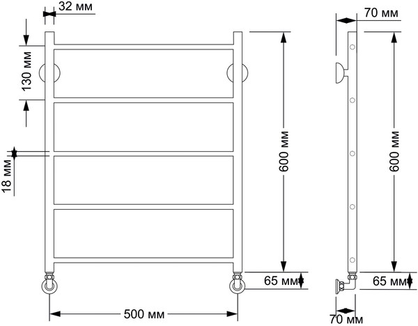 Полотенцесушитель водяной Secado Триада 1 50x60