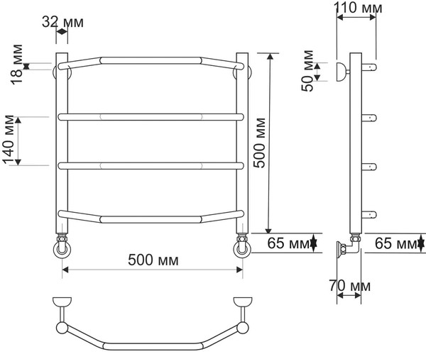 Полотенцесушитель водяной Secado Агата 1 50x50