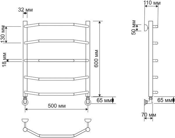 Полотенцесушитель водяной Secado Агата 1 50x60